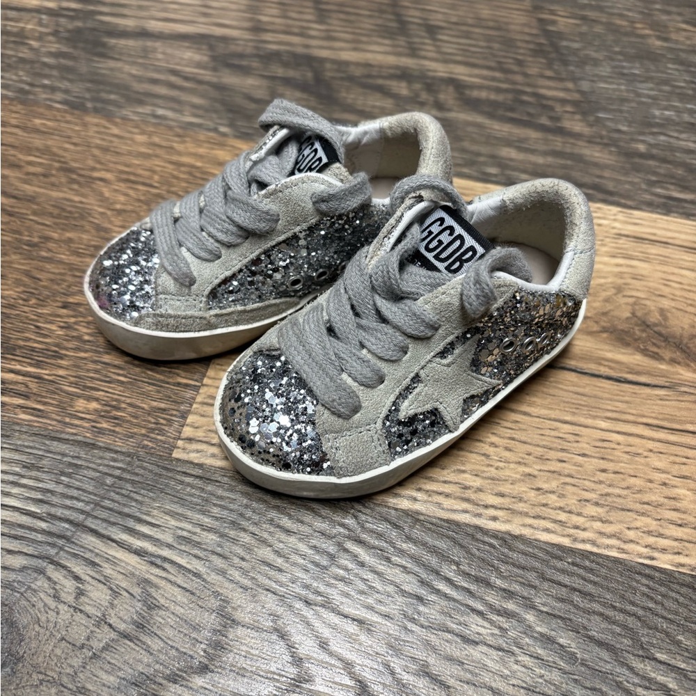 Golden Goose Junior Super-Star with silver glitter & suede details (baby & kids)